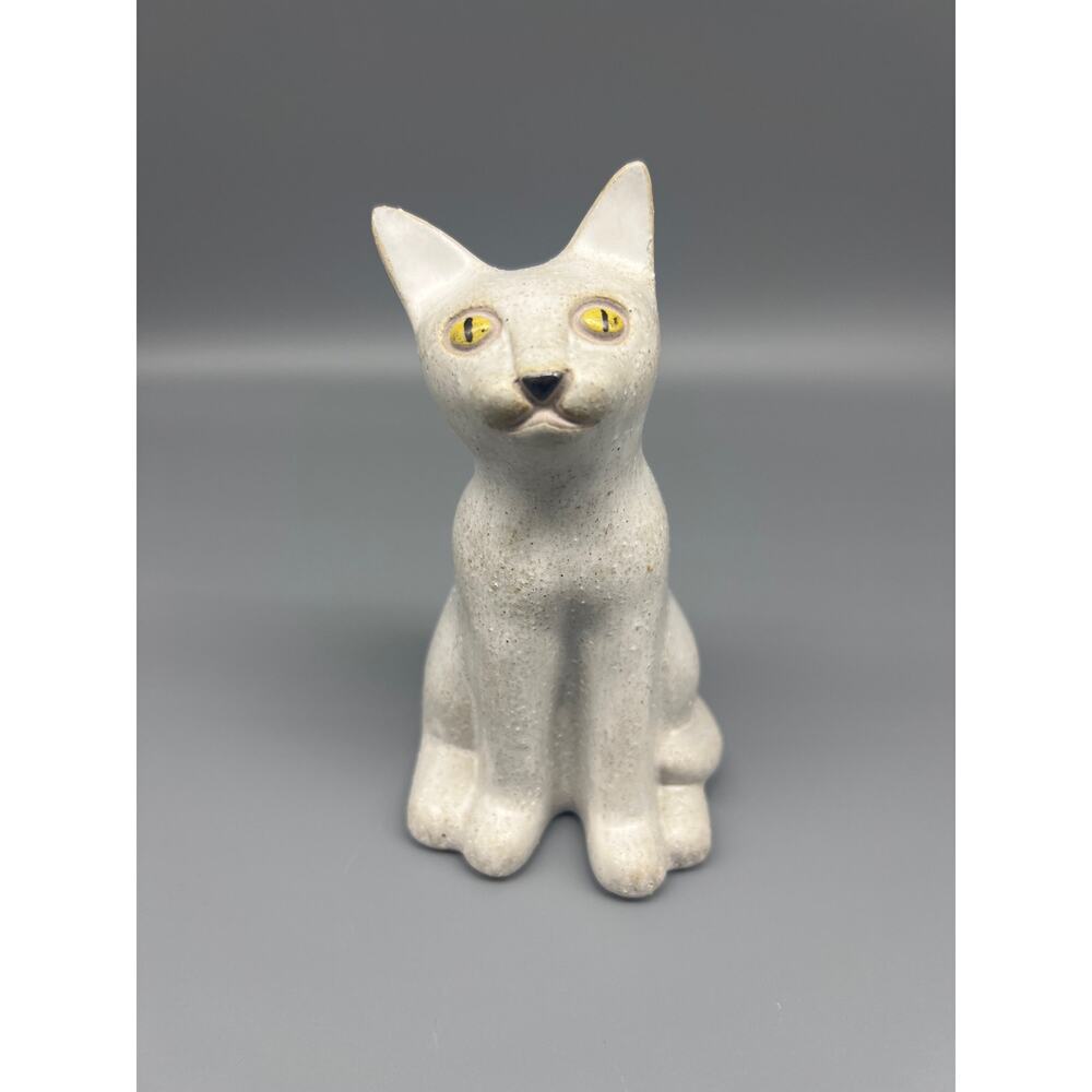 Vintage Midcentury Modern POD of Edgecomb Studio Pottery Cat Art Handmade